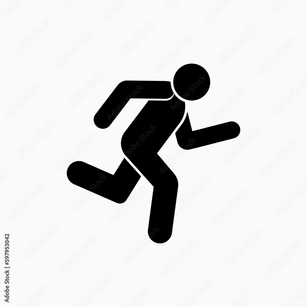 Man Running Icon. Athletic, Escape Illustration as Trendy Symbol. Applied for Design and Sports Websites, Presentations or Mobile Applications - Vector. Man Running Icon. Athletic, Escape Illustration as Trendy Symbol. Applied for Design and Sports Websites, Presentations or Mobile Applications - Vector.