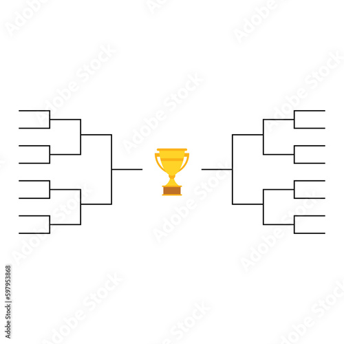 Set of Bracket sport tournament, blank elimination event sign, playoff match vector illustration