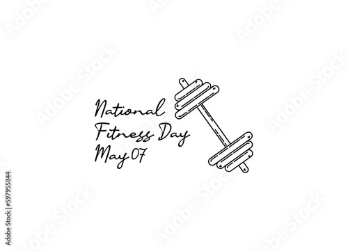 line art of national fitness day good for national fitness day celebrate. line art. illustration.