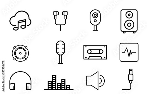 Audio, multimedia, ikon musik