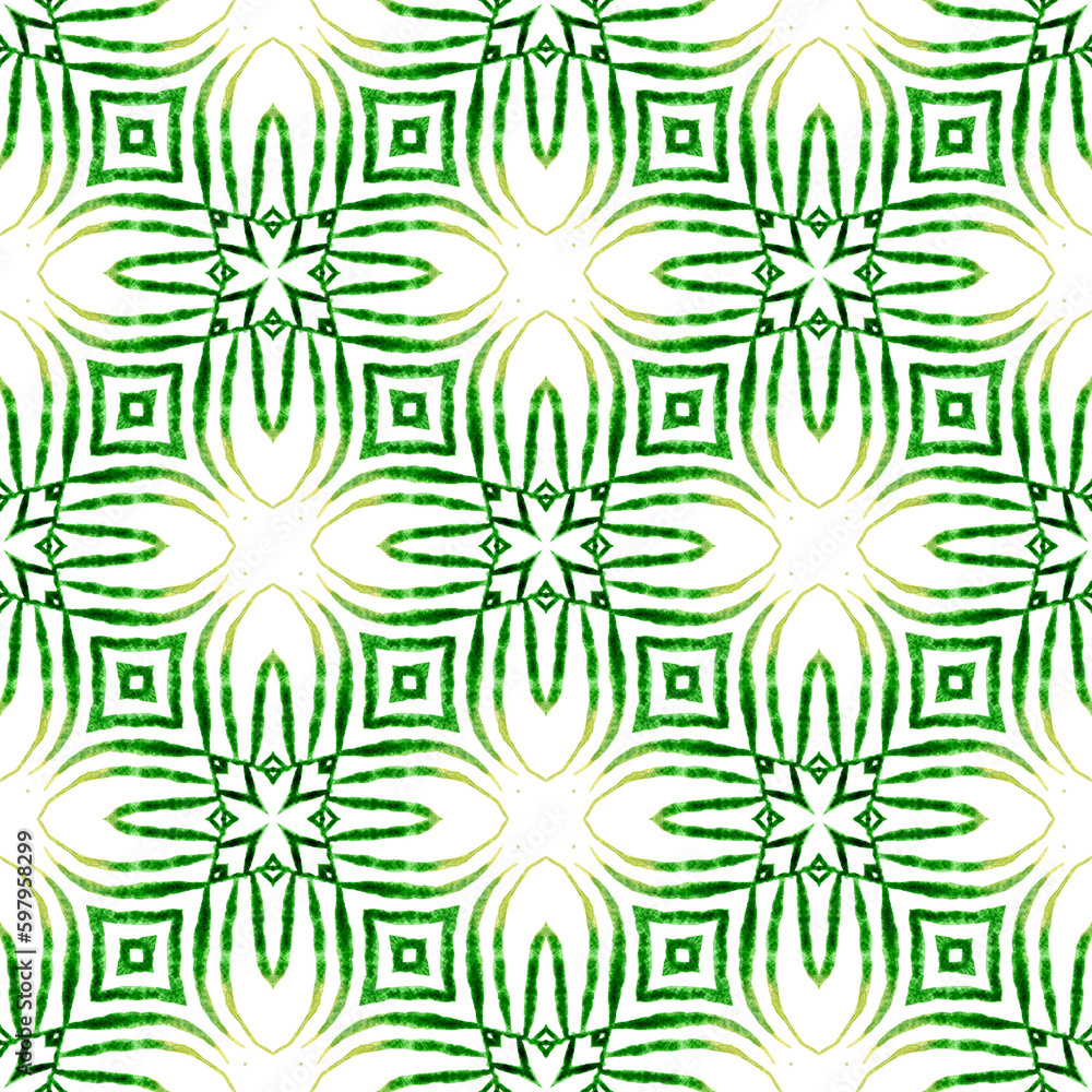 Hand drawn green mosaic seamless border. Green Hand drawn green mosaic seamless border. Green
