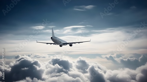 airplane in the clouds