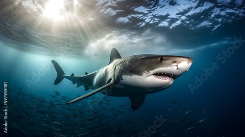 shark in the sea © Keir