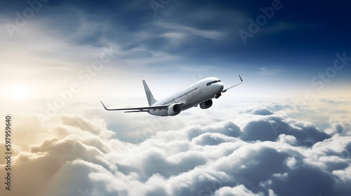 airplane in the clouds