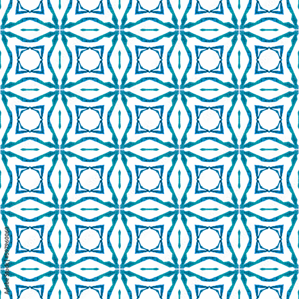 Organic tile. Blue memorable boho chic summer