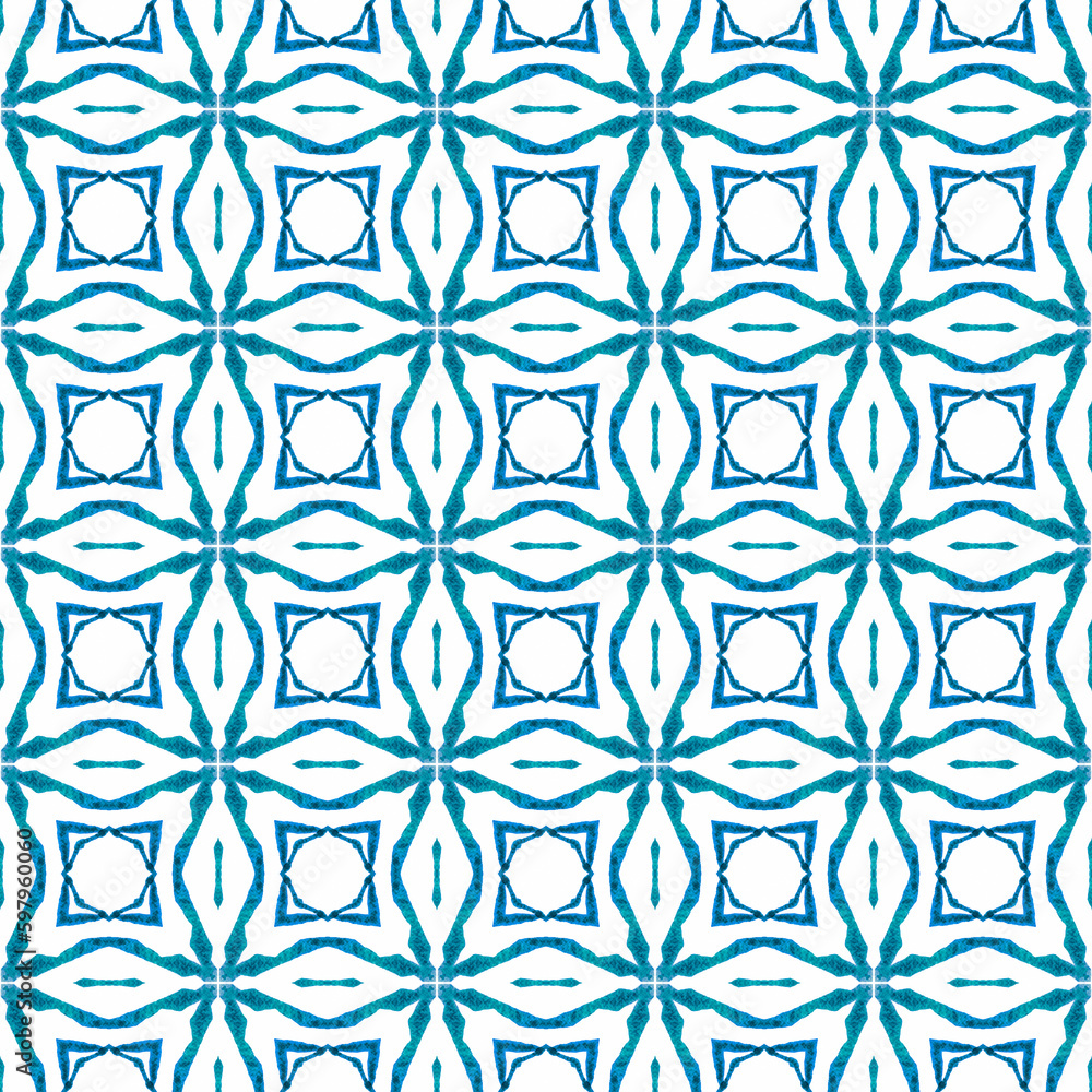 Organic tile. Blue memorable boho chic summer Organic tile. Blue memorable boho chic summer