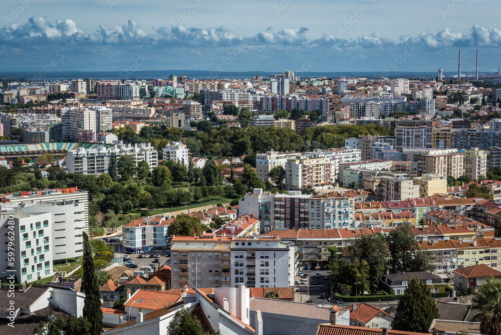 Aerial view of Setubal city, Portugal
