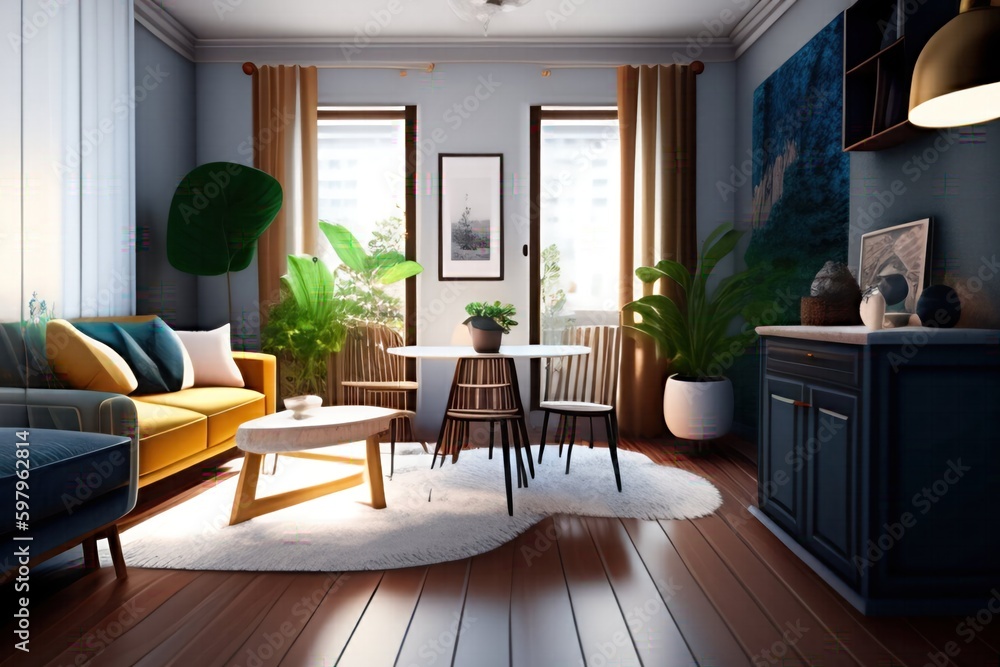 Fototapeta premium living room interior Ai generative