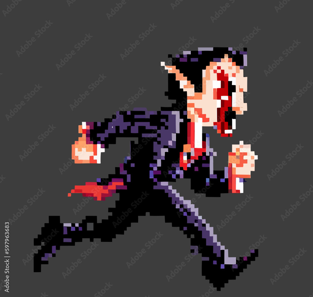 Fototapeta premium 16 bit 8 bit vampire vector art