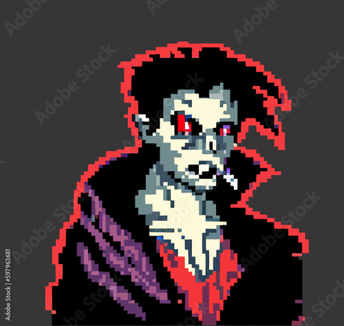 16 bit 8 bit vampire vector art