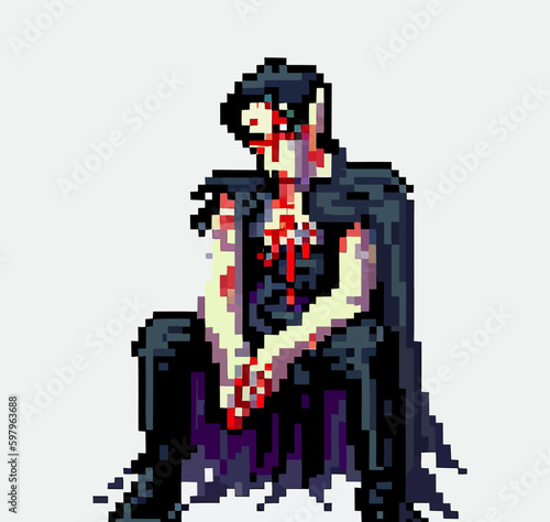 16 bit 8 bit vampire vector art