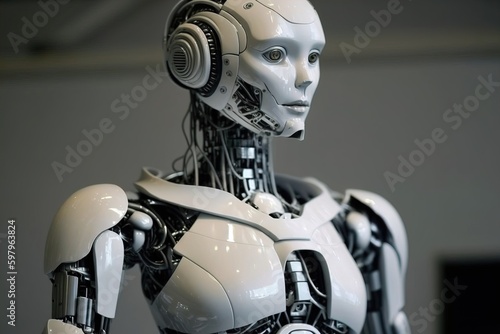 Futuristic AI Android robot.