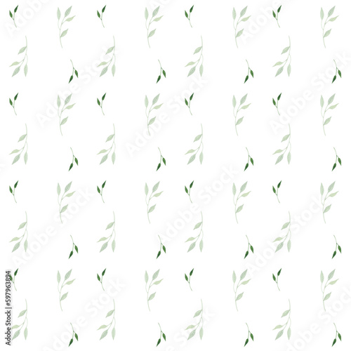 watercolor pattern with minimalistic twigs, leaves pattern, grass print, hand-drawn watercolor nature motifs