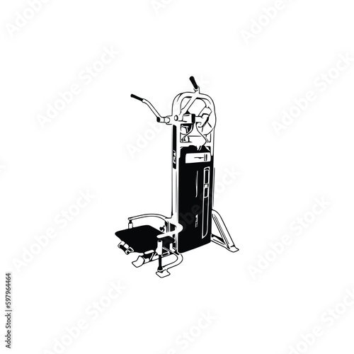 CHEST FLY MACHINE, CHEST PRESS MACHINE Vector, Gym equipment, Gym equipment isolated, Gym equipment vector, Gym equipment silhouette.