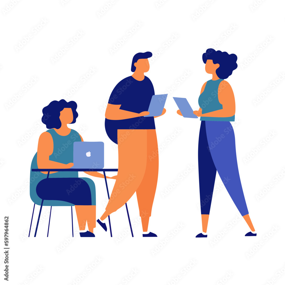 Diverse Workspace and Teams Illustration Diverse Workspace and Teams Illustration
