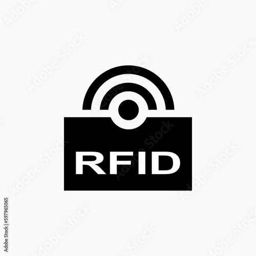 RFID or Radio Frequency Identification Vector Icon for Apps and Websites.    