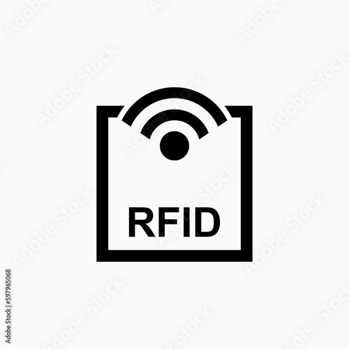 RFID or Radio Frequency Identification Vector Icon for Apps and Websites.    