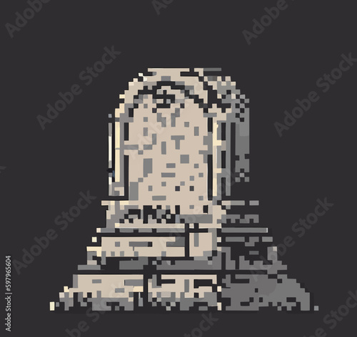 Grave tomb 16 8 bit vector art