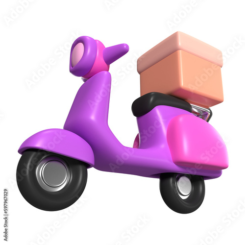 Motorcycle Courier 3D Illustration Icon