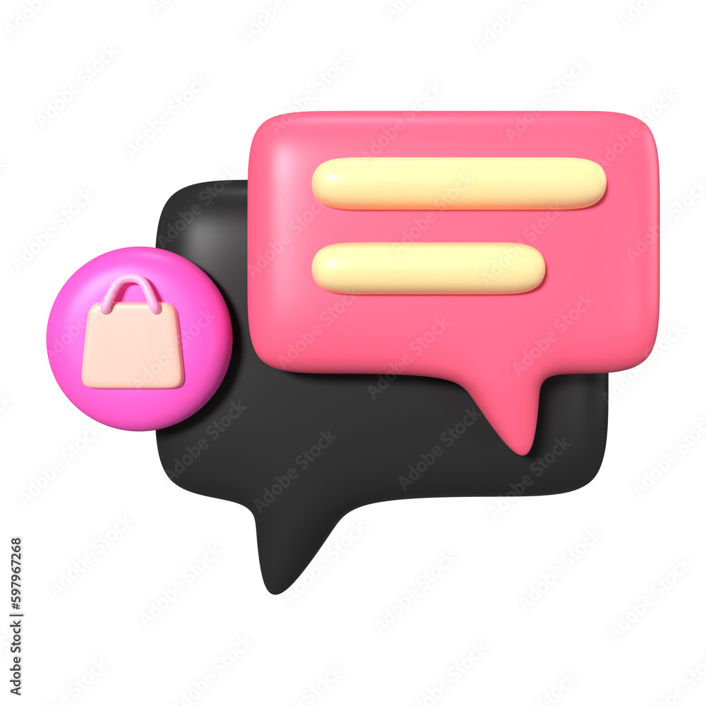 Seller Chat 3D Illustration Icon Seller Chat 3D Illustration Icon