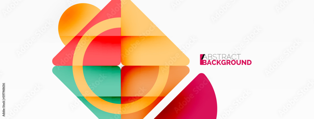 Creative geometric wallpaper. Minimal abstract background. Triangles and circles composition vector illustration for wallpaper banner background or landing page Creative geometric wallpaper. Minimal abstract background. Triangles and circles composition vector illustration for wallpaper banner background or landing page
