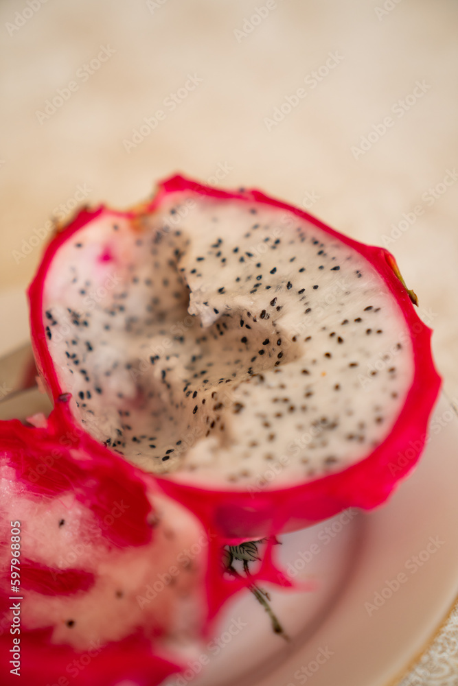 Carved out Dragon fruit (pitahaya) Carved out Dragon fruit (pitahaya)