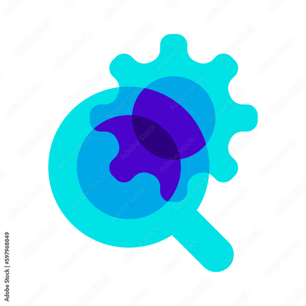 Obraz premium search gear setting blue icon vector illustration