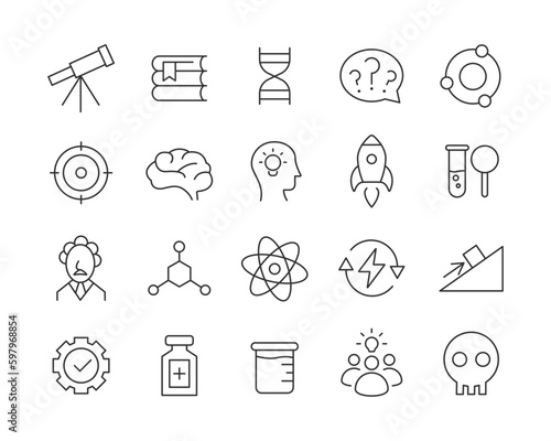 Science Icons - Vector Line. Editable Stroke.