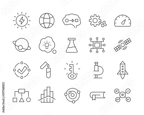 Science Icons - Vector Line. Editable Stroke.