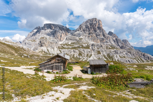 Alpine huts the three peaks of Lavaredo