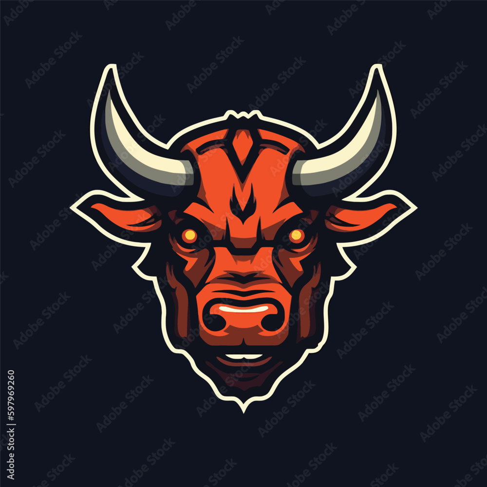 Fototapeta premium Bull Mascot Emblem Logo Design for E-sport