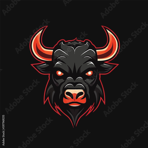 Bull Mascot Emblem Logo Design for E-sport