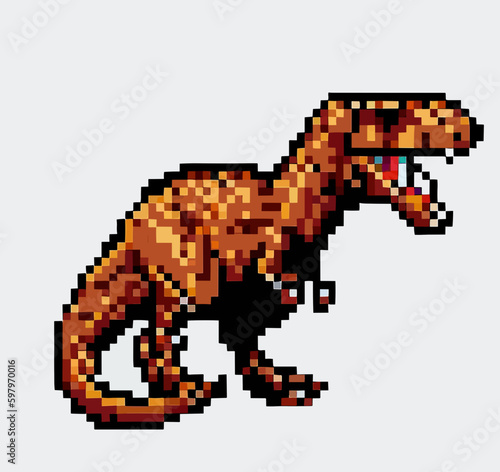 16 8 bit dinosaur vector art