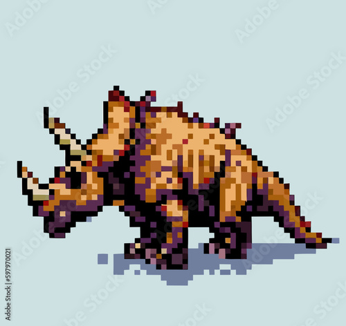 16 8 bit dinosaur vector art