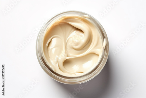 Cosmetics - crème close up on white background. Generative Ai