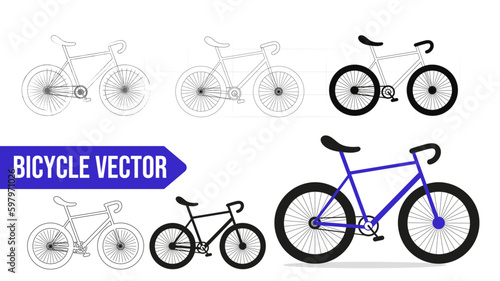 Conception d'un modèle de vélo, transport écologique - Illustration vectorielle