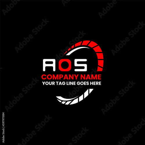 AOS letter logo creative design with vector graphic, AOS simple and modern logo. photo