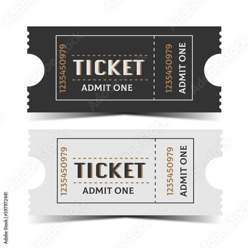 2 tickets Simple tickets. Black and White