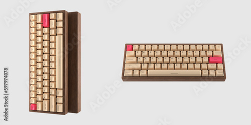 mechanical keyboard isolated 3d rendering