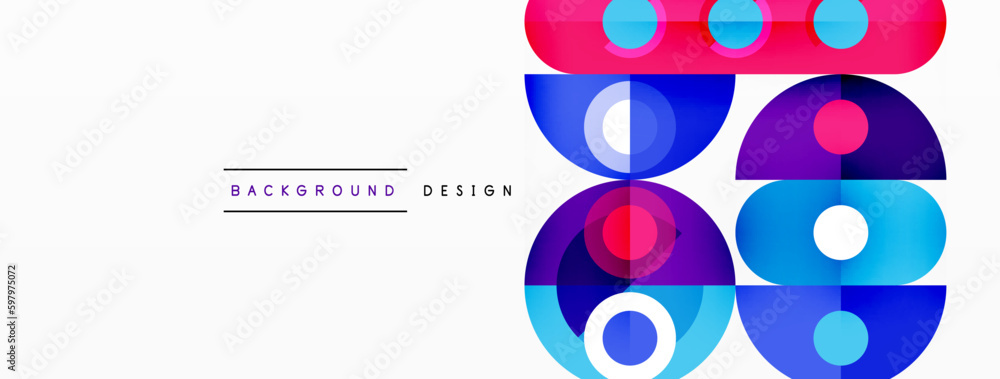 Simple circles and round elements pattern. Minimalist design geometric landing page. Creative concept for business, technology, science or print design Simple circles and round elements pattern. Minimalist design geometric landing page. Creative concept for business, technology, science or print design