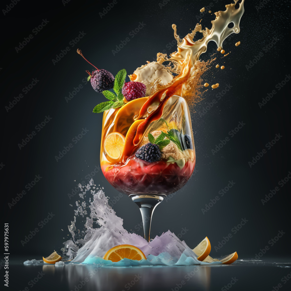 A variety of cocktail on a beautiful background, Generative AI. High quality photo Generative AI - obrazy, fototapety, plakaty 
