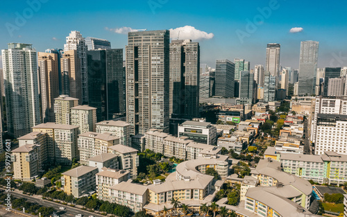 Aerial view of Bonifacio Global City. It is a financial business district in Taguig, Metro Manila, Philippines