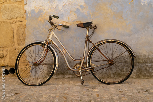 Abandoned bicycle in the streets of Valderrobles (Aragon-Spain)