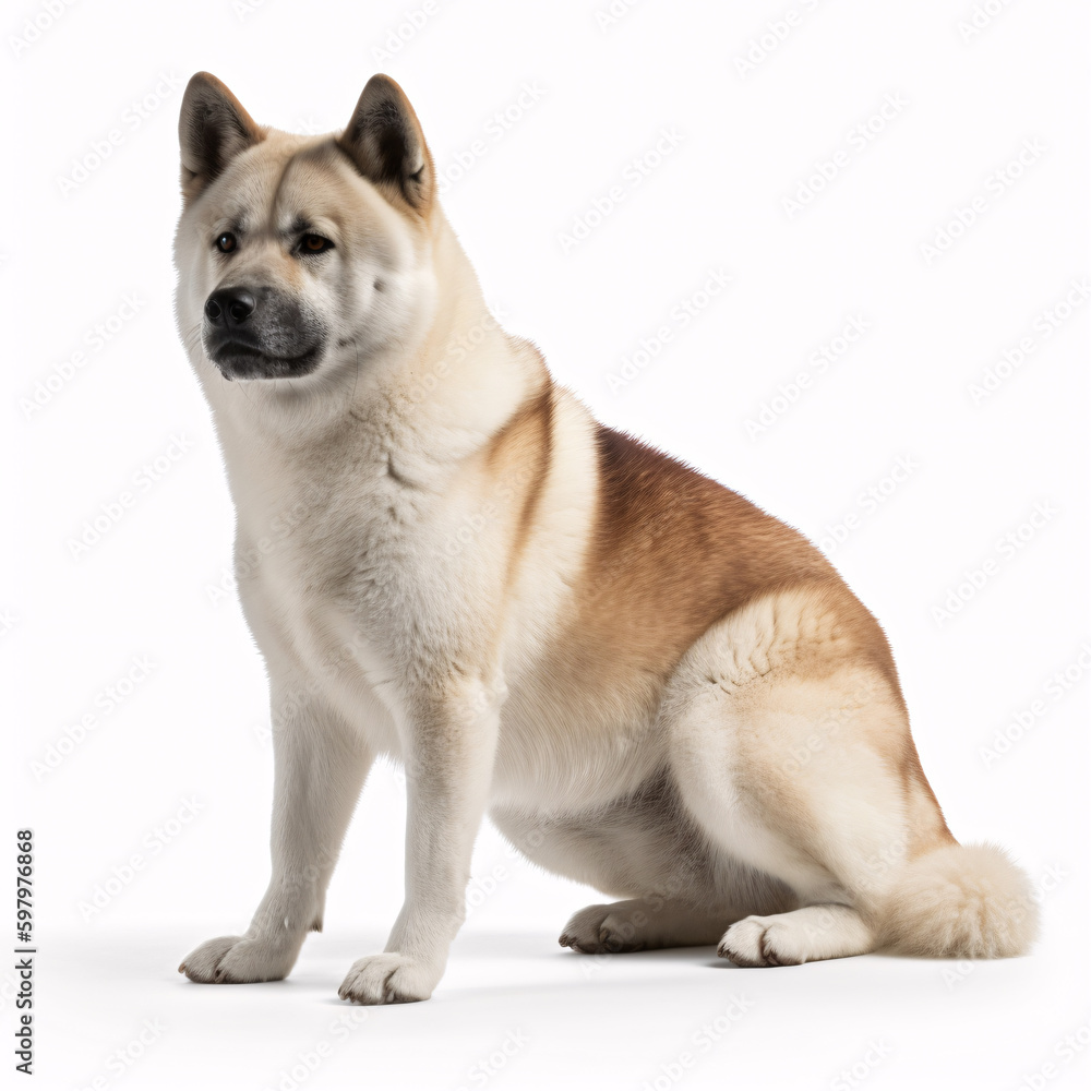 Akita breed dog isolated on white background