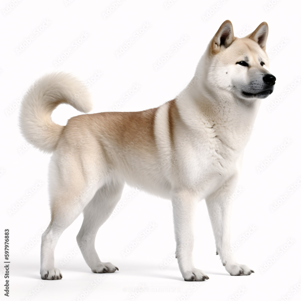 Akita breed dog isolated on white background