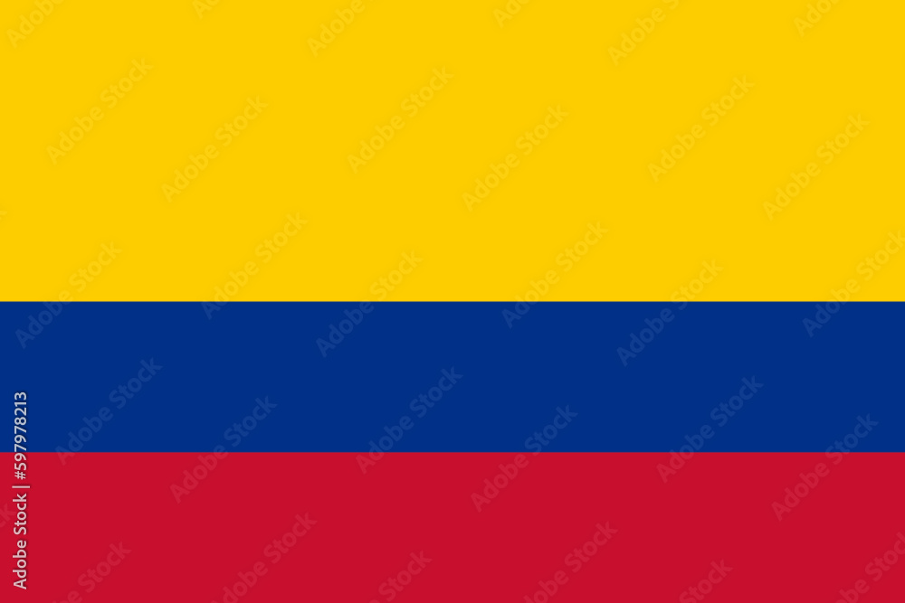 Colombian flag of Colombia - isolated vector illustration Colombian flag of Colombia - isolated vector illustration