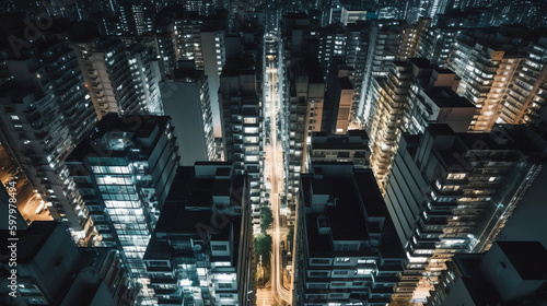 skyscrapers at night © Alex