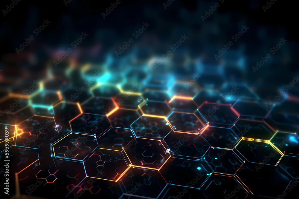 Abstract AI Network Background Hexagon Light Uhd. Created by Generative AI Abstract AI Network Background Hexagon Light Uhd. Created by Generative AI