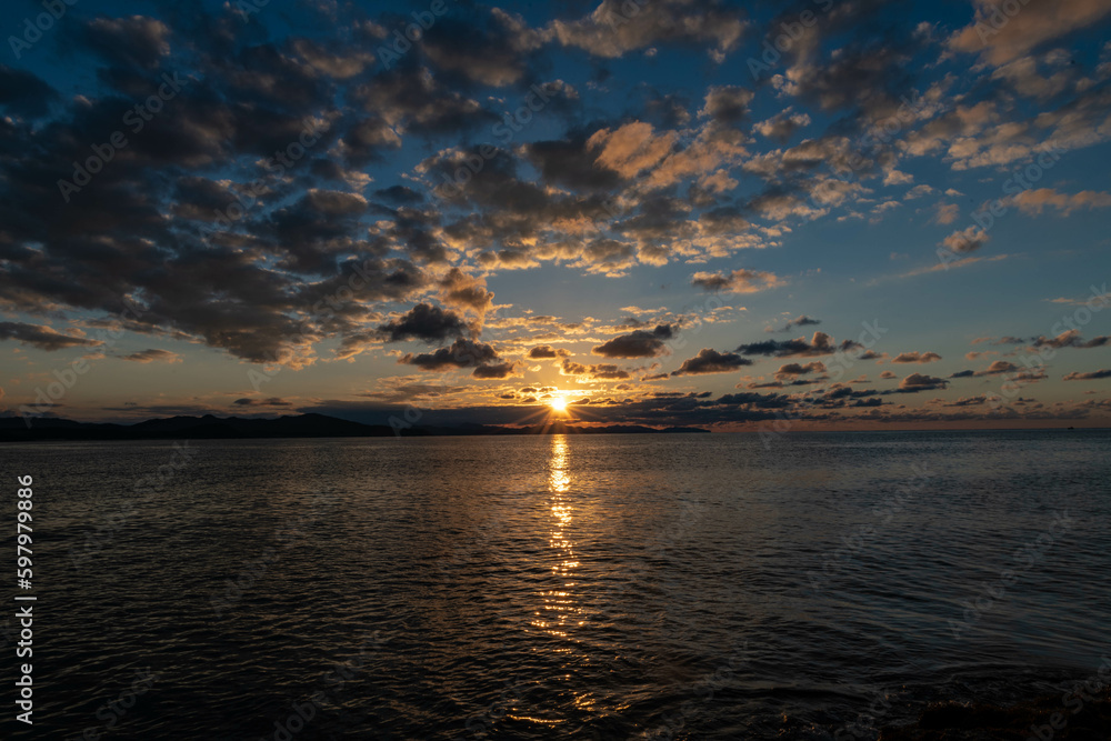 Naklejka premium 夕暮れ時の海