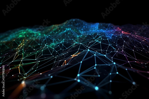 Abstract AI Network Background Polygon Ultra High. Created by Generative AI